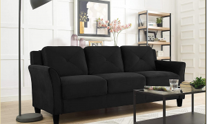 simple black sofa